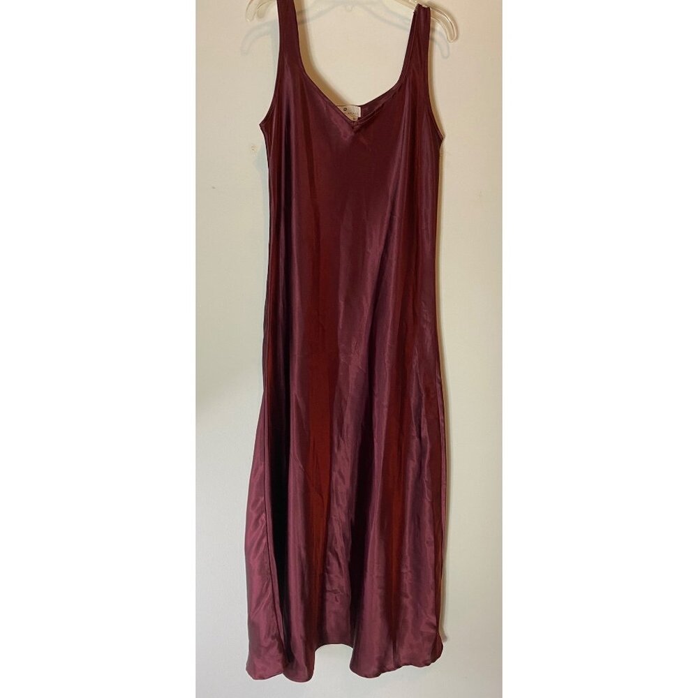 Saks Fifth Avenue Burgundy Sleeveless Midi Dress Small